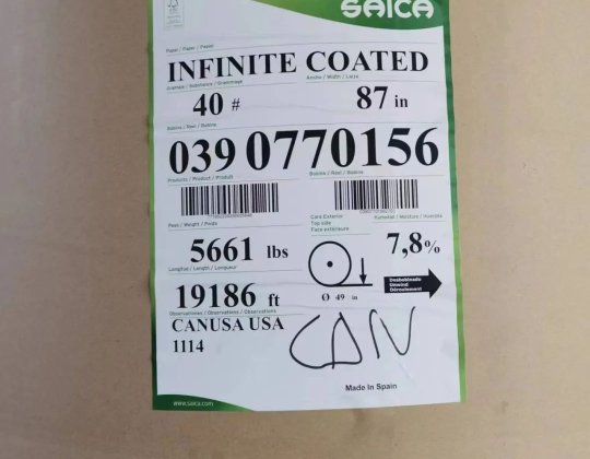 SAICA 195g Recycled Coated Kraft Linerboard